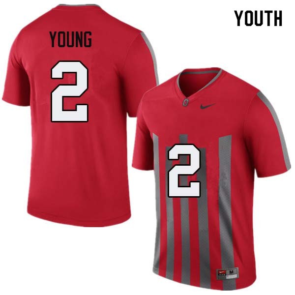 Ohio State Buckeyes #2 Chase Young Youth Embroidery Jersey Throwback OSU64049